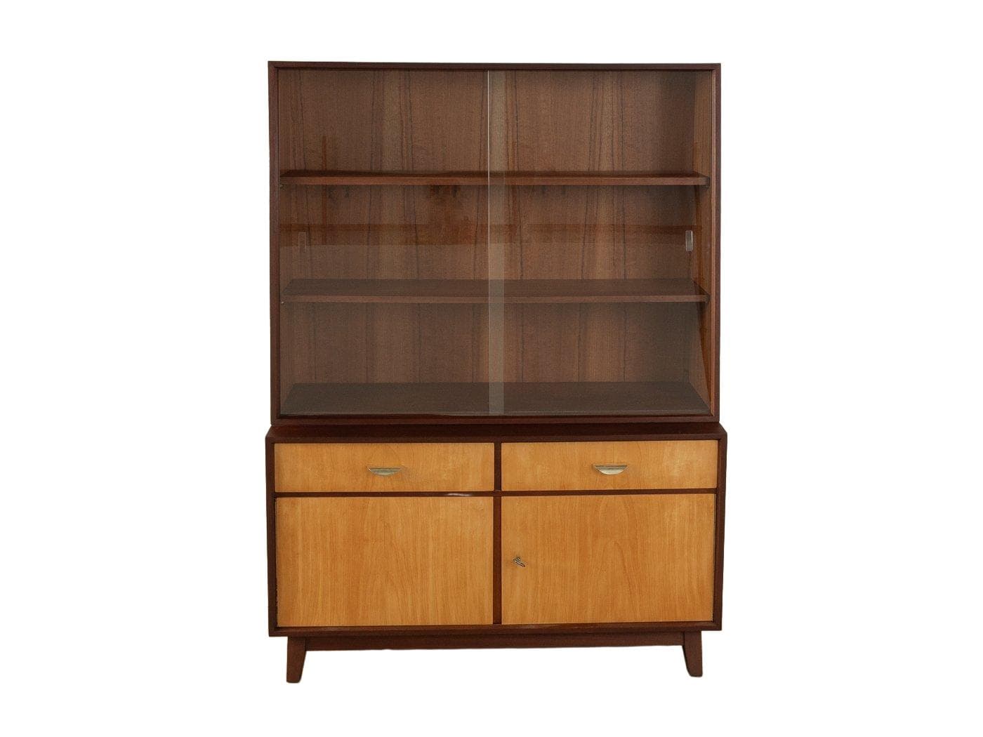 Witryna, czereśnia brązowa, szkło, Niemcy, lata 50.