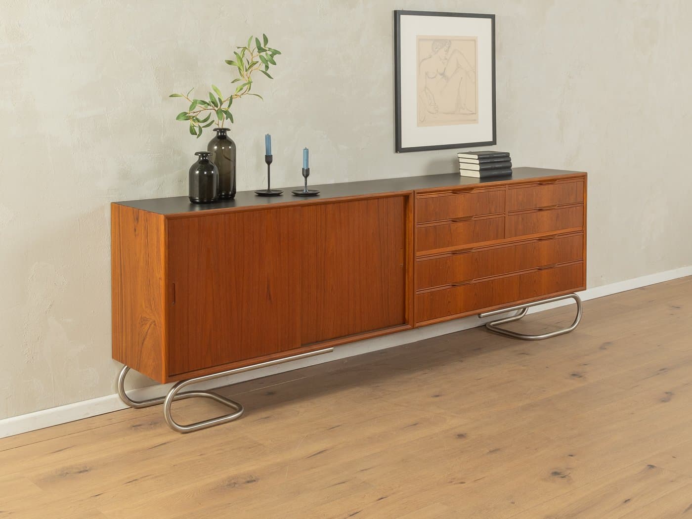 Sideboard BBM Bjerringbro, brązowy, teak, Dania, lata 60. - 283578