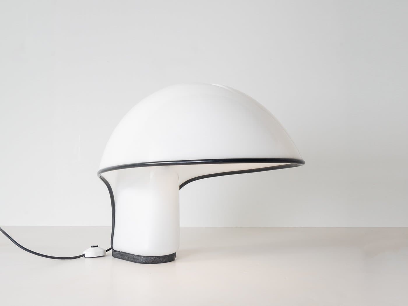 Table Lamp Albanella, white acrylic, black acrylic, Guzzini, Italy, 1970s. - 283558