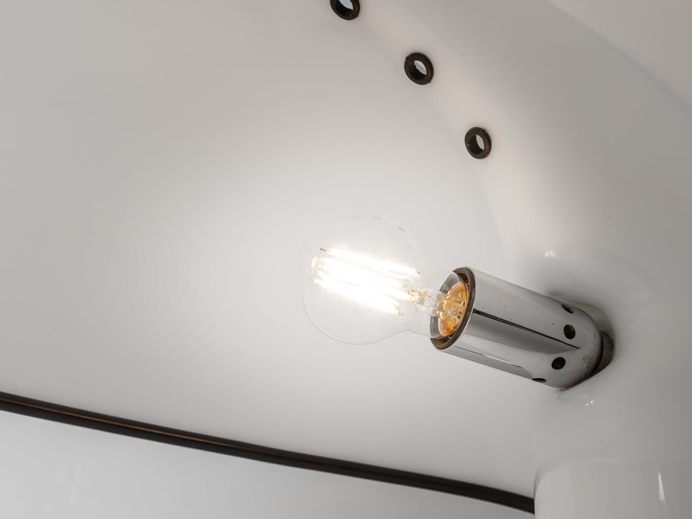 Table Lamp Albanella, white acrylic, black acrylic, Guzzini, Italy, 1970s. - 283563