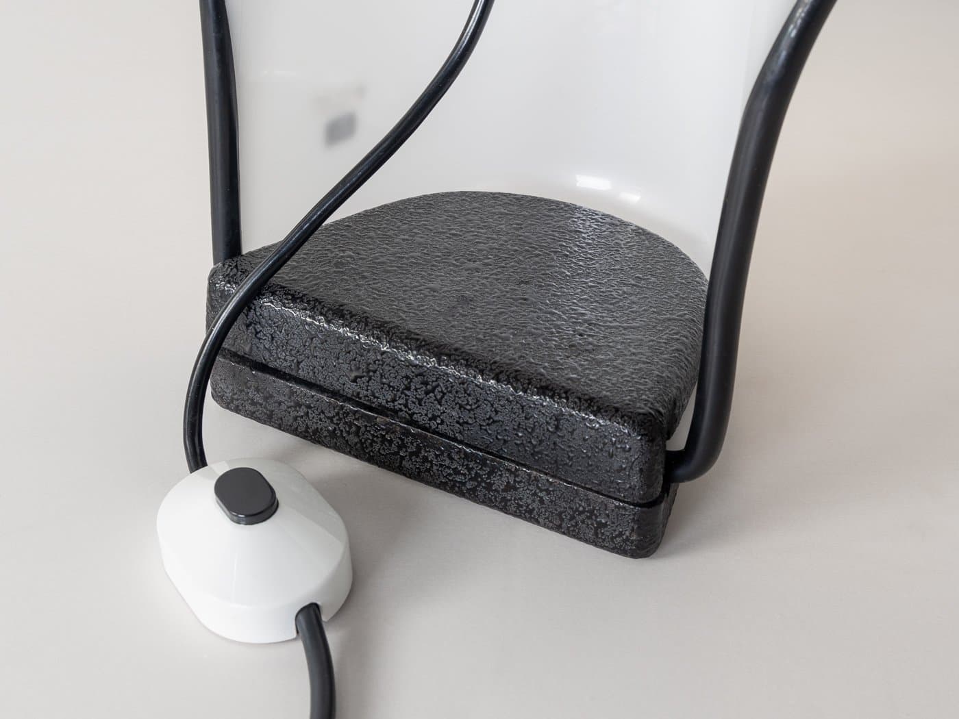 Table Lamp Albanella, white acrylic, black acrylic, Guzzini, Italy, 1970s. - 283564