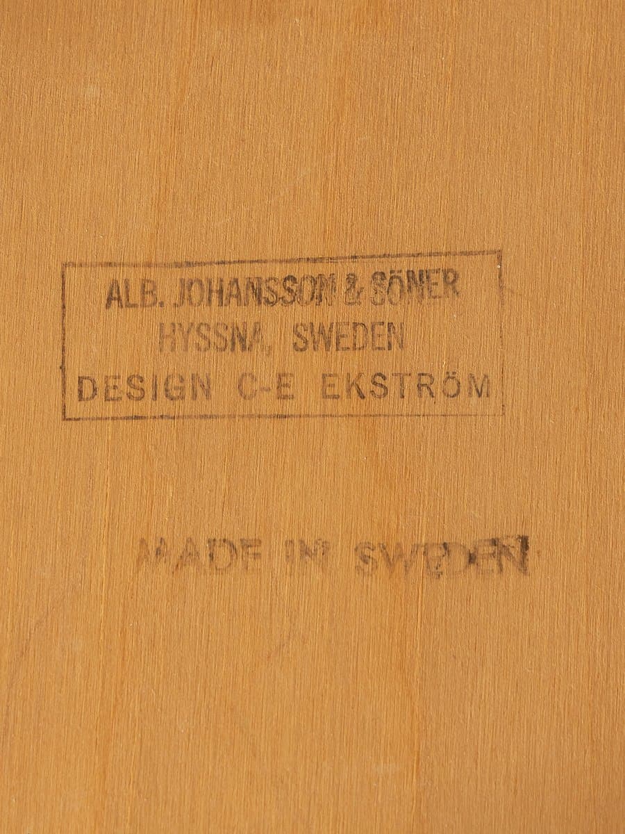 Zestaw czterech krzeseł jadalnianych, teak, tkanina multikolor, proj. Y. Ekström, Szwecja, lata 60. - 283544