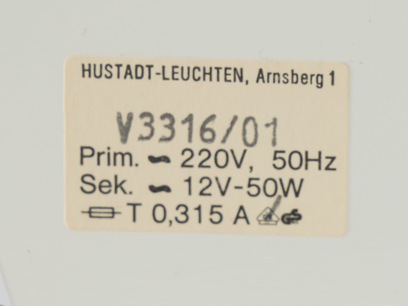 Lampa biurkowa, biała, metal, Hustadt Leuchten, Niemcy, lata 70. - 283494