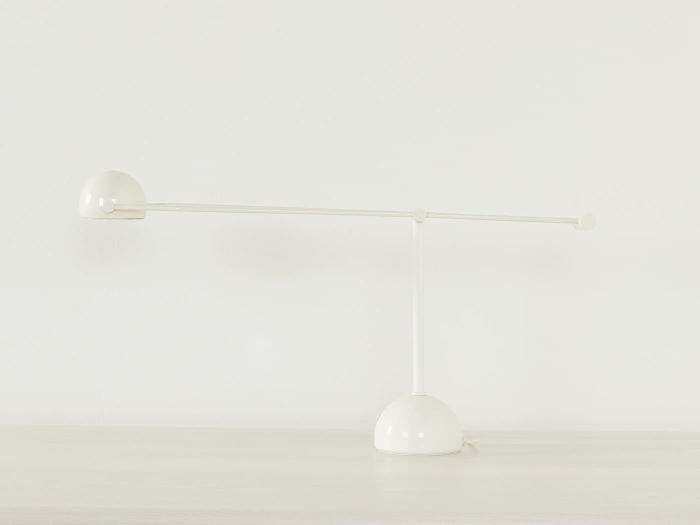 Lampa biurkowa, biała, metal, Hustadt Leuchten, Niemcy, lata 70. - 283489