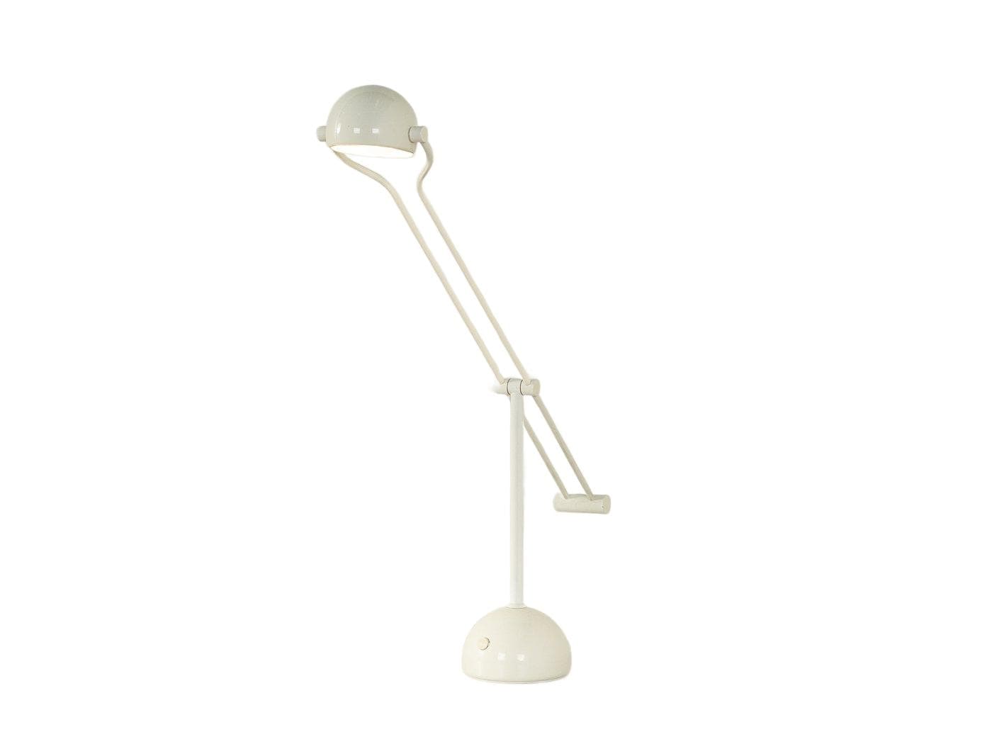 Lampa biurkowa, biała, metal, Hustadt Leuchten, Niemcy, lata 70.