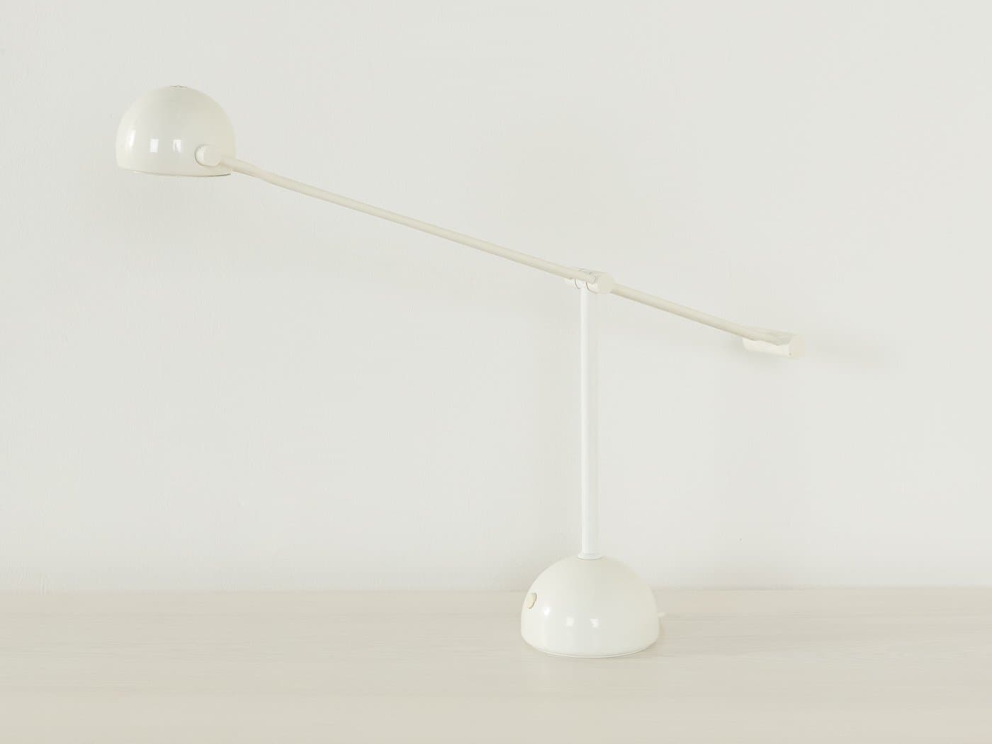 Lampa biurkowa, biała, metal, Hustadt Leuchten, Niemcy, lata 70. - 283488