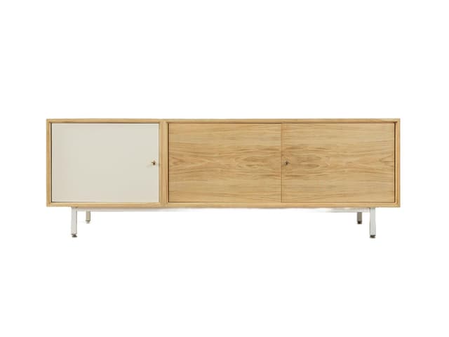 Sideboard, beżowy, orzech, Niemcy, lata 60. - WYMIARY