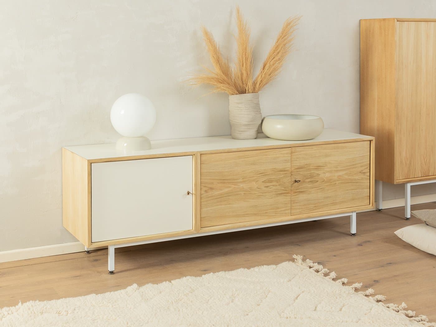 Sideboard, beżowy, orzech, Niemcy, lata 60. - 283471