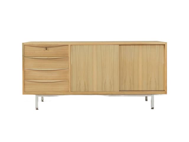 Kredens, orzech brązowy, Niemcy, lata 50. - WYMIARY