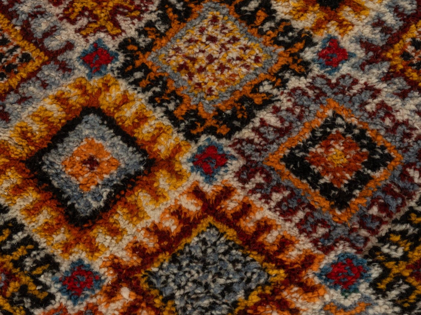 Dywan berberyjski, 240x170 cm, multikolor, wełna, Maroko, lata 60. - 283923