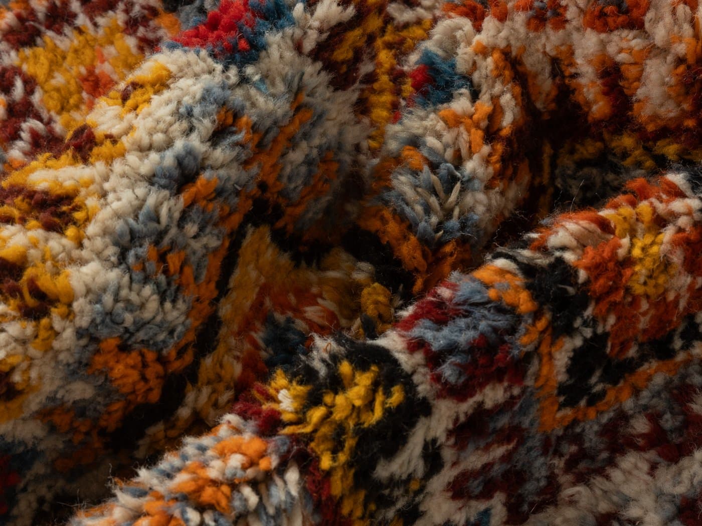 Dywan berberyjski, 240x170 cm, multikolor, wełna, Maroko, lata 60. - 283924