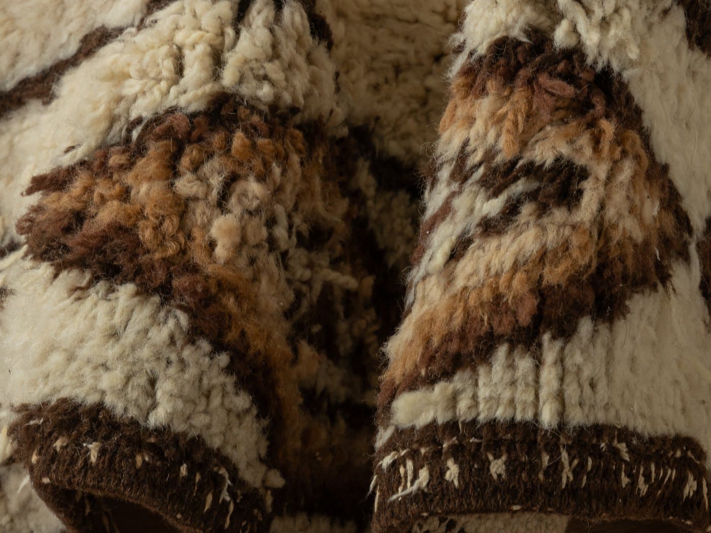 Dywan berberyjski, 350x240 cm, wełna brązowy kremowy, Maroko, lata 60. - 283916