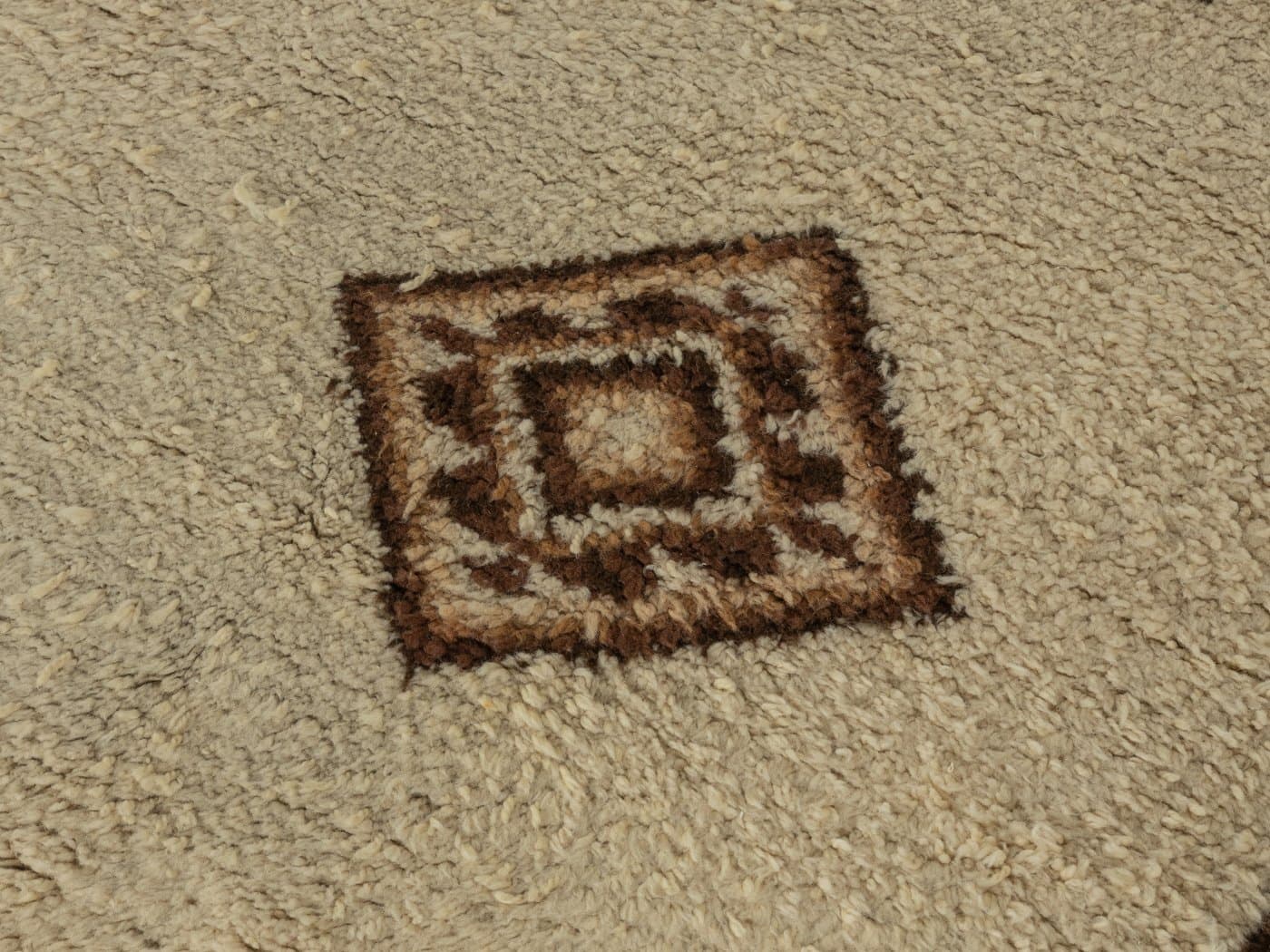 Dywan berberyjski, 350x240 cm, wełna brązowy kremowy, Maroko, lata 60. - 283917