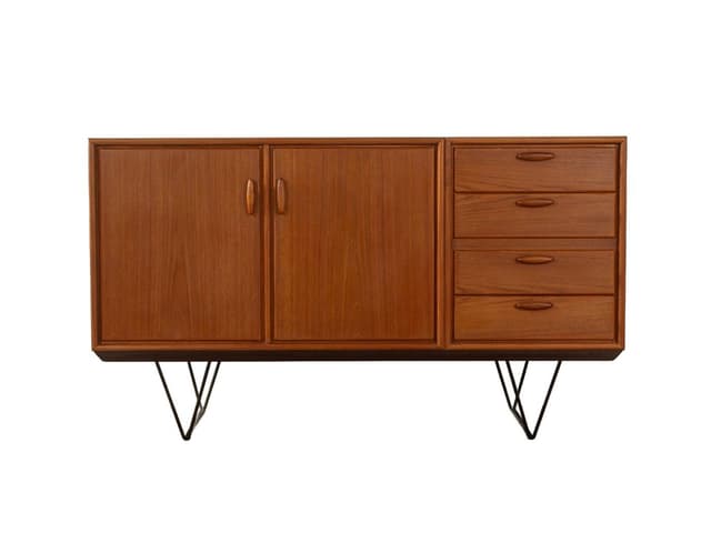 Kredens, teak brązowy, Niemcy, lata 60. - WYMIARY