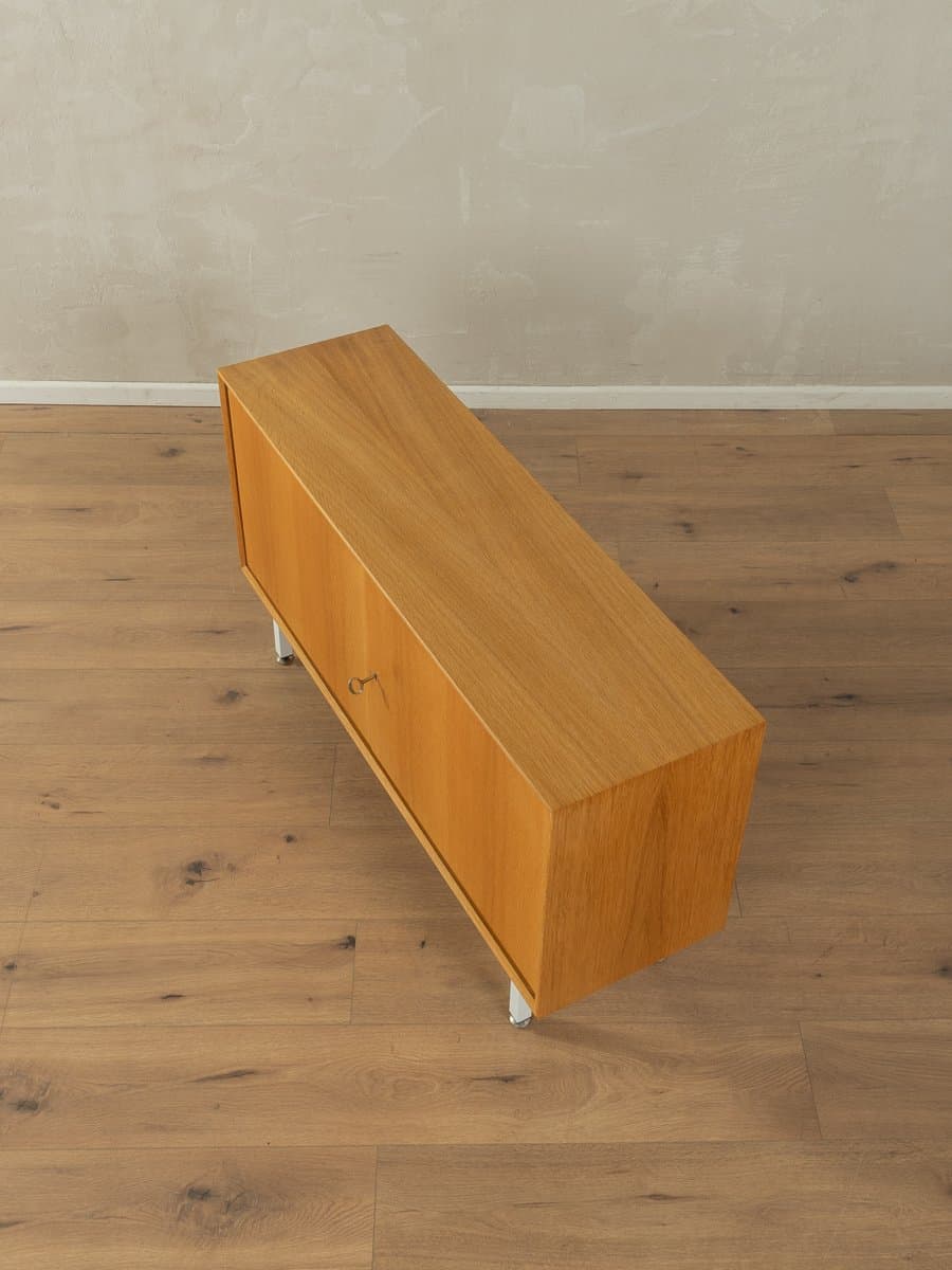 Komoda, dąb brązowy, stal biała, Niemcy, lata 60. - 283865