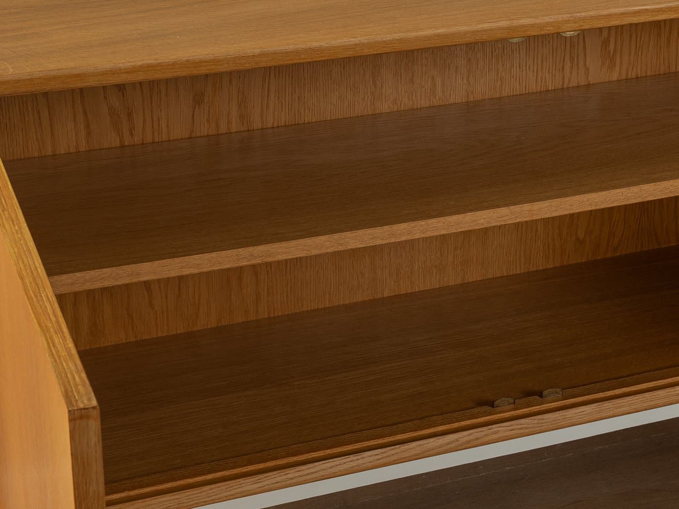 Komoda, dąb brązowy, stal biała, Niemcy, lata 60. - 283867