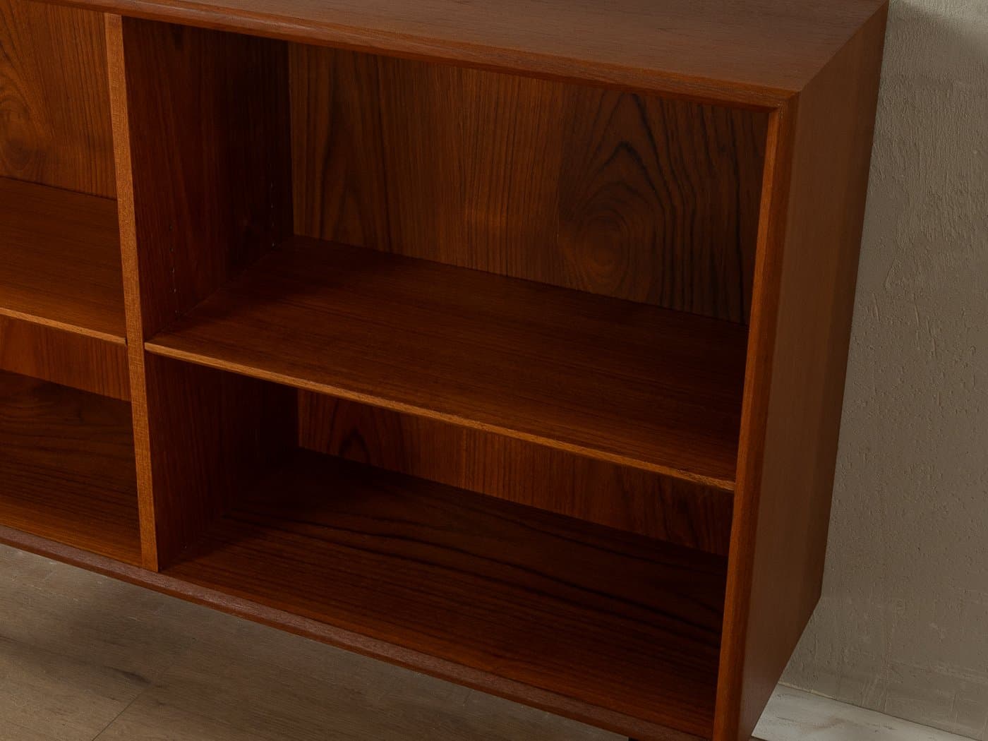 Regał-komoda, brązowy, orzech, stal czarna, Niemcy, lata 60. - 283853