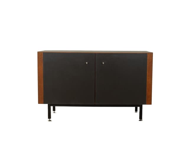 Komoda, czarna, teak brązowy, Niemcy, lata 60. - WYMIARY