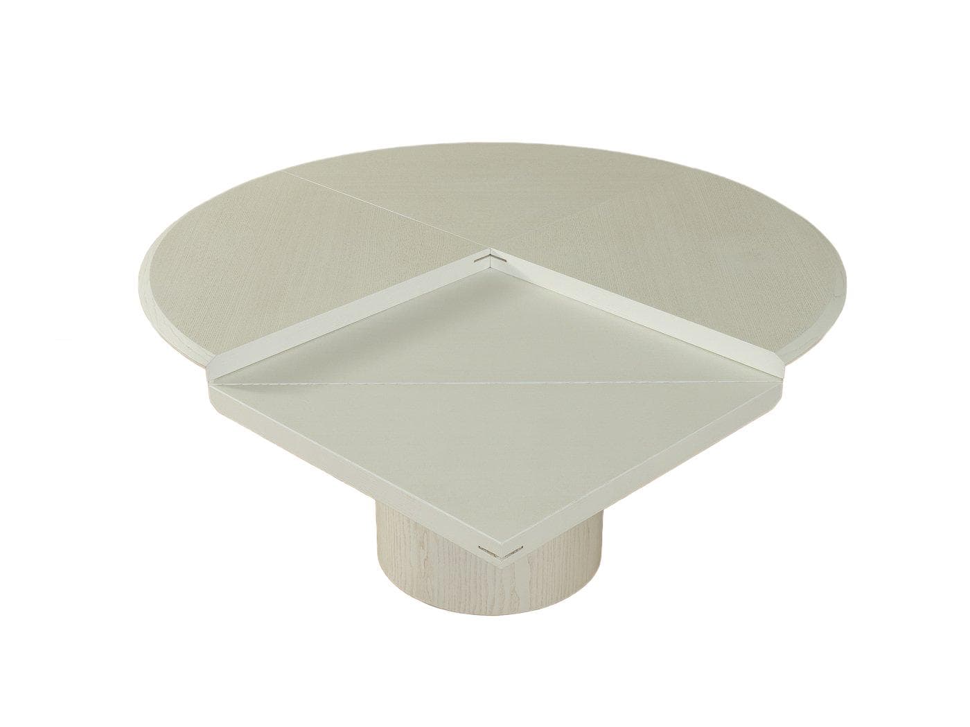 Dining Table Quadrondo, white ash, by E. Nagel, Germany, 1980s.