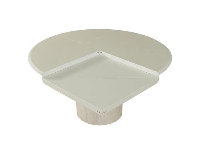 Dining Table Quadrondo, white ash, by E. Nagel, Germany, 1980s. - DIMENSION