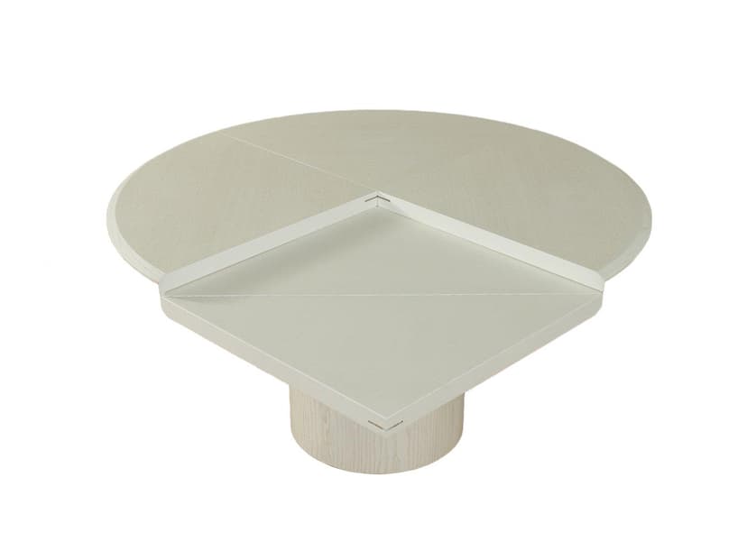 Stół jadalniany Quadrondo, biały, jesion, proj. E. Nagel, Niemcy, lata 80.