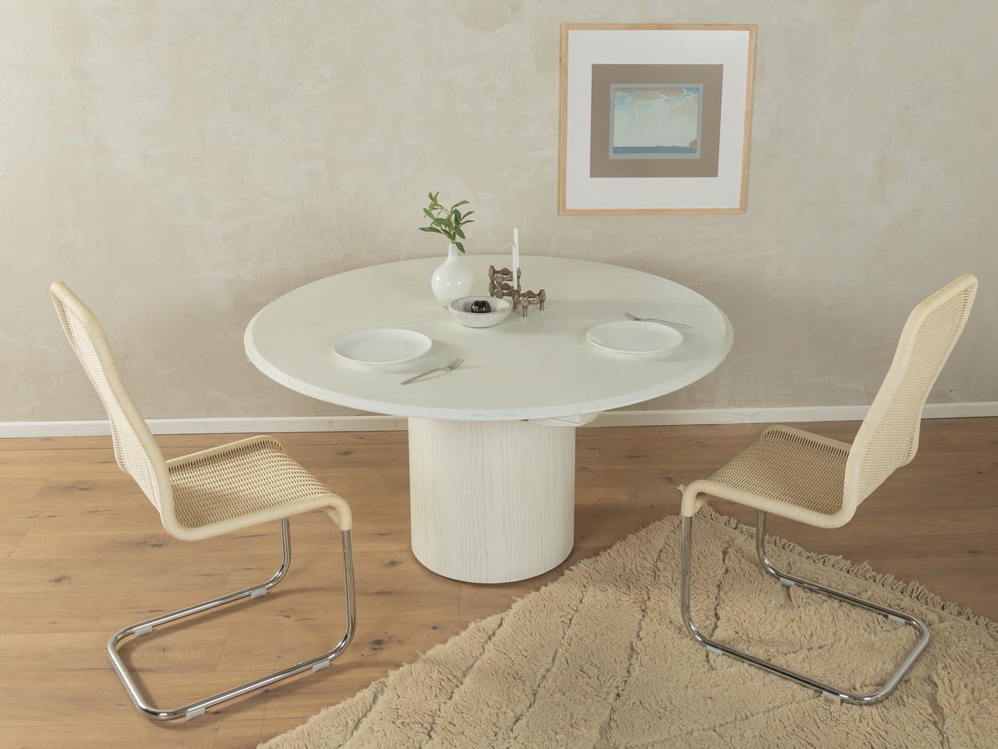 Dining Table Quadrondo, white ash, by E. Nagel, Germany, 1980s. - 283825