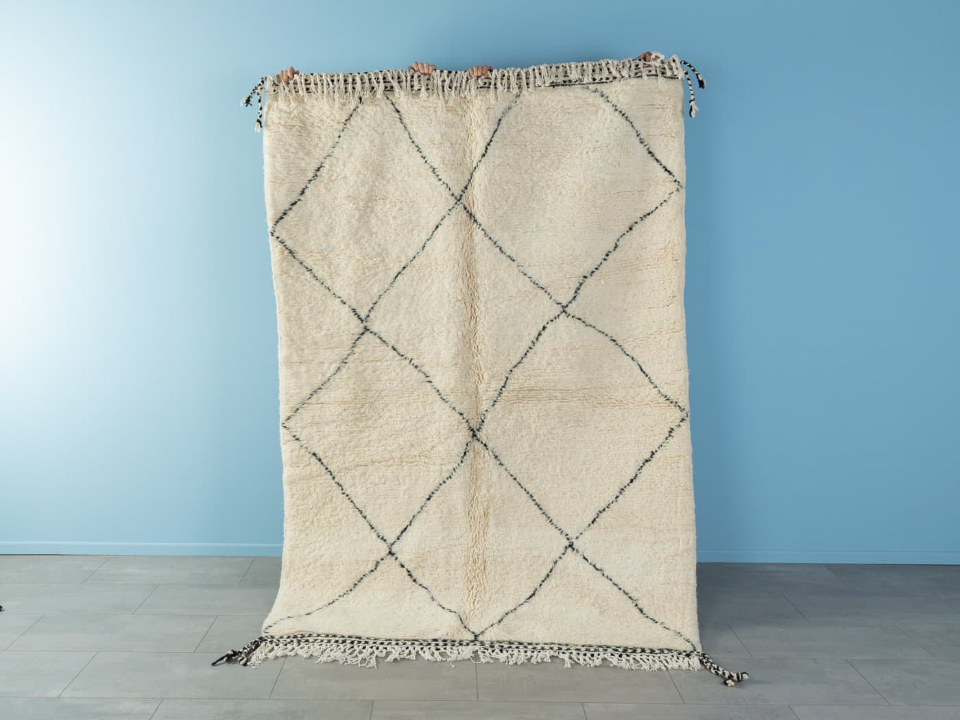 Dywan Midi Beni II 243x162 cm, beżowy, wełna, Maroko - 284183