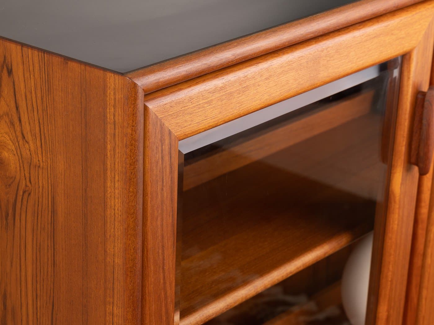 Witryna, brązowy, teak szkło, Niemcy, lata 60. - 284146