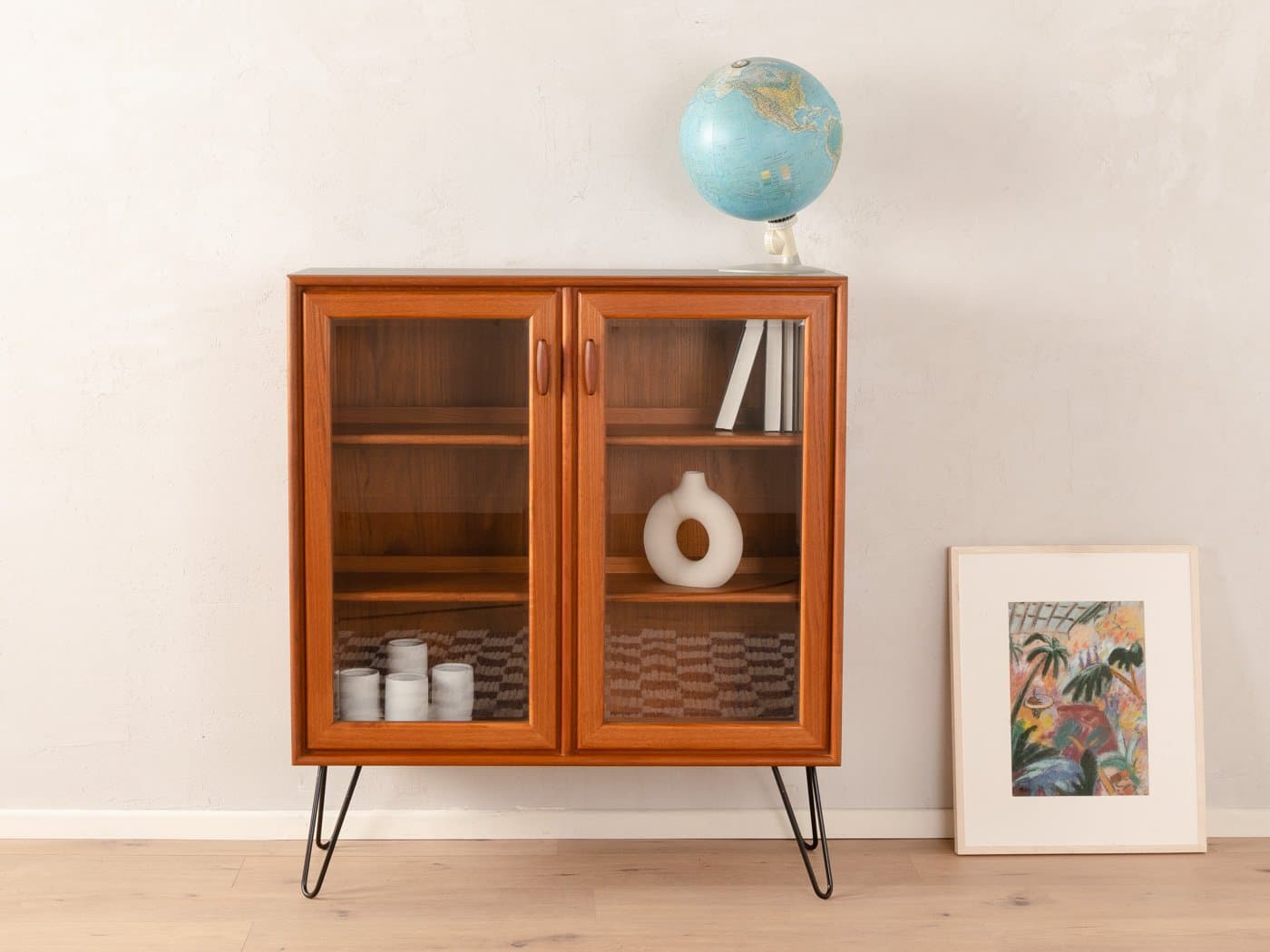 Witryna, brązowy, teak szkło, Niemcy, lata 60. - 284142