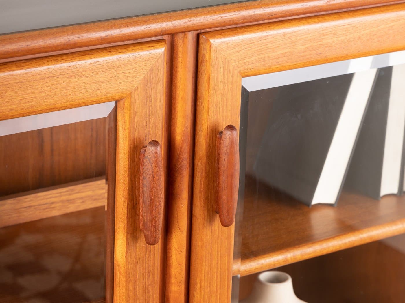 Witryna, brązowy, teak szkło, Niemcy, lata 60. - 284145