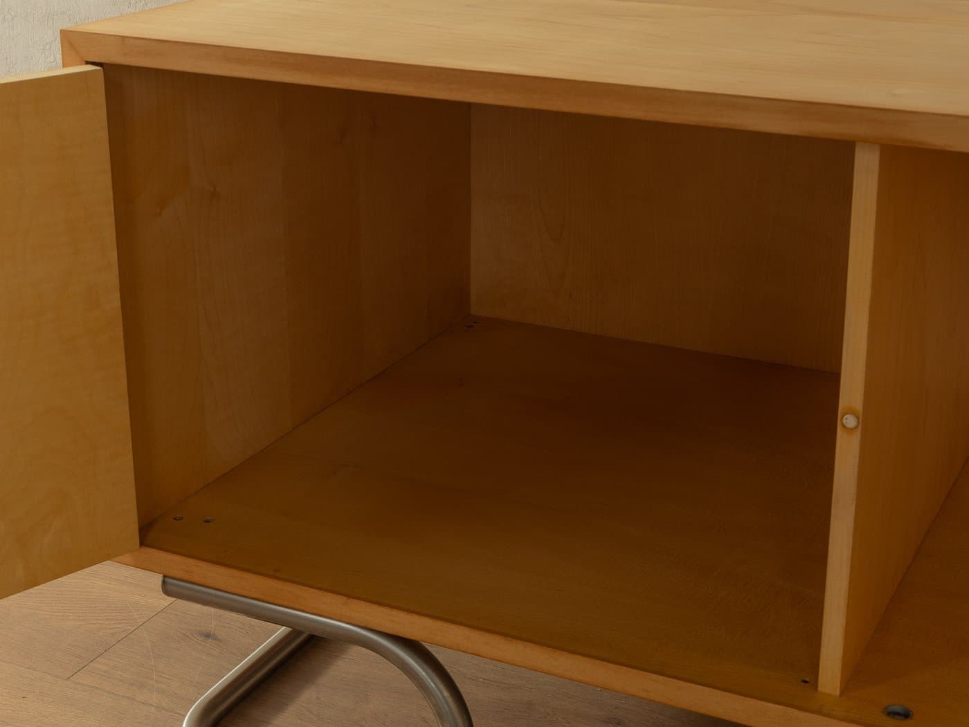 Sideboard, czereśnia brąz, stal nierdzewna, WK Möbel, Niemcy, lata 60. - 284128