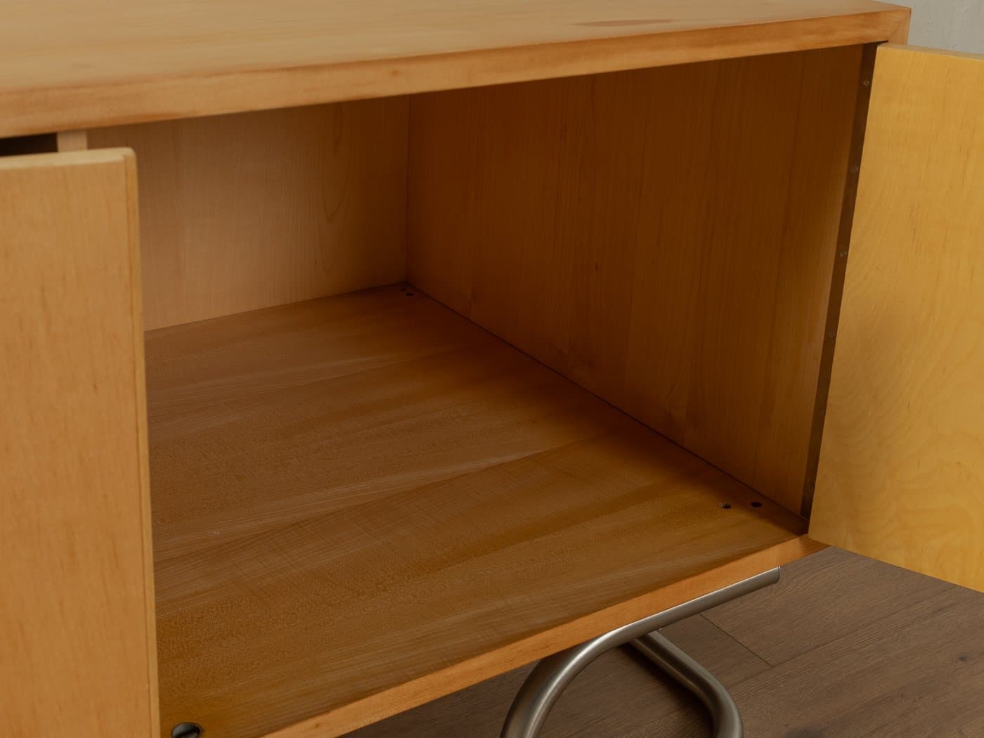 Sideboard, czereśnia brąz, stal nierdzewna, WK Möbel, Niemcy, lata 60. - 284129