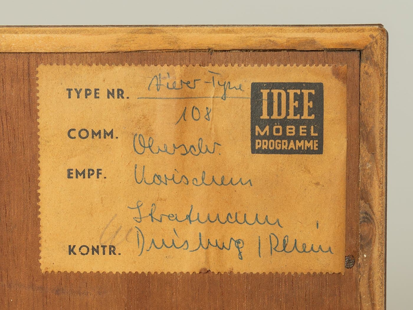 Komoda Bauhaus, jesion brązowy, stal nierdzewna srebrna, proj. E. Stratmann, Niemcy, lata 50. - 284122