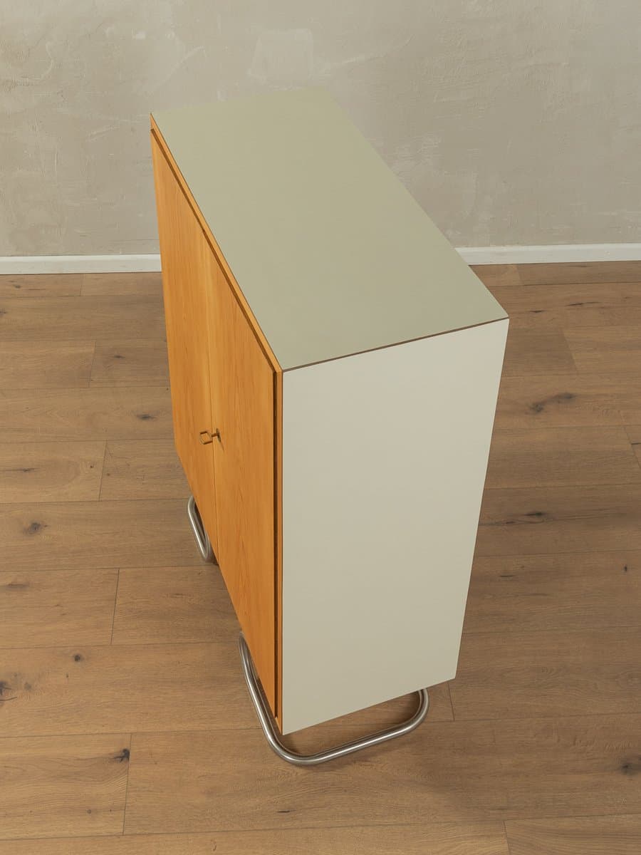 Komoda Bauhaus, jesion brązowy, stal nierdzewna srebrna, proj. E. Stratmann, Niemcy, lata 50. - 284120