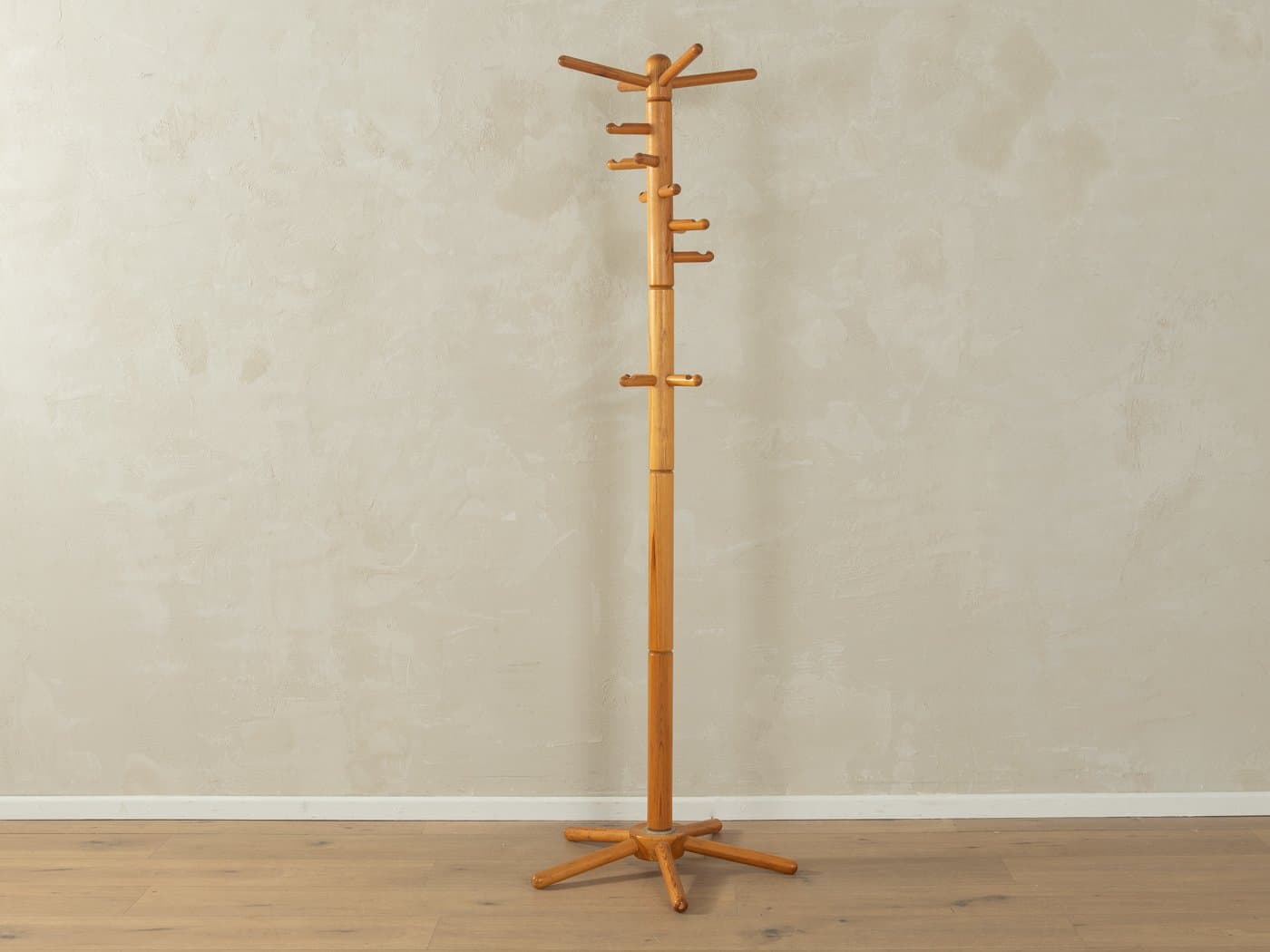 Wieszak stojący, brązowy, sosna, Niemcy, lata 80. - 284073