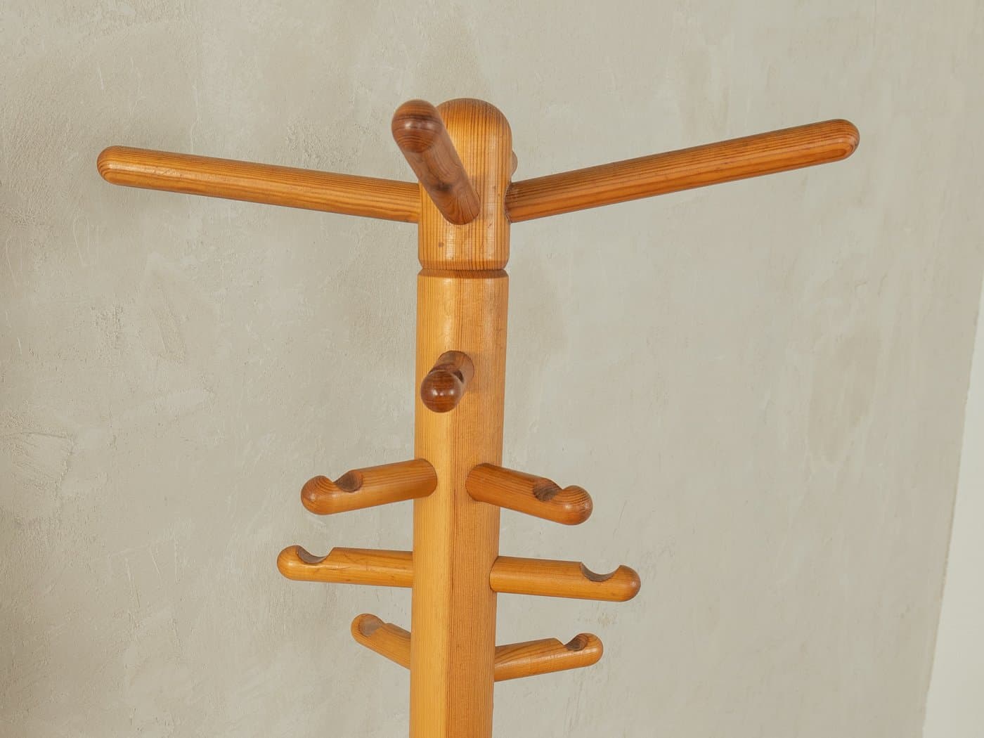 Wieszak stojący, brązowy, sosna, Niemcy, lata 80. - 284069