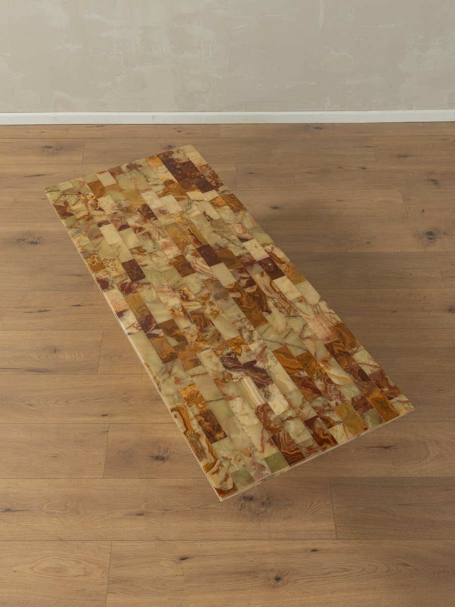 Stolik kawowy, onyks beżowy, drewno kremowy, Niemcy, lata 60. - 284053