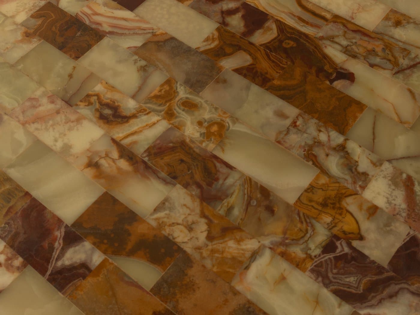 Stolik kawowy, onyks beżowy, drewno kremowy, Niemcy, lata 60. - 284055