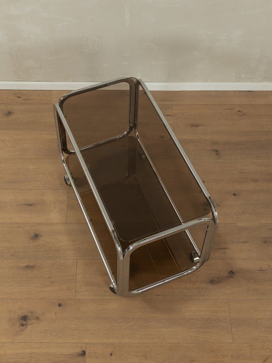 Stolik boczny, szkło barwione, chrom, Niemcy, lata 70. - 284019