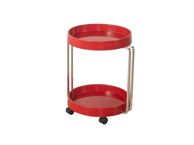 Wózek barowy Space Age, czerwony, plastik, chrom, Niemcy, lata 70. - WYMIARY