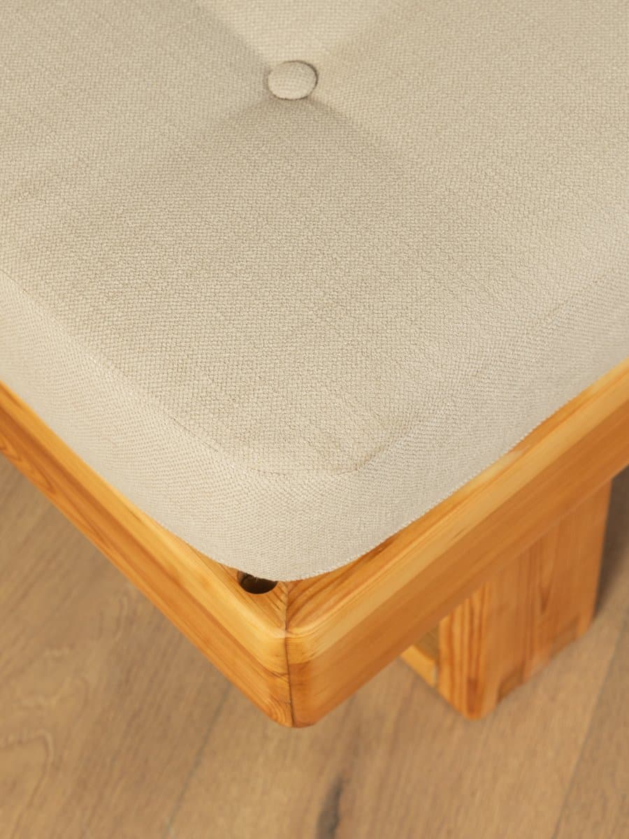 Sofa trzyosobowa, beżowa, bawełna, sosna, Niemcy, lata 80. - 287055