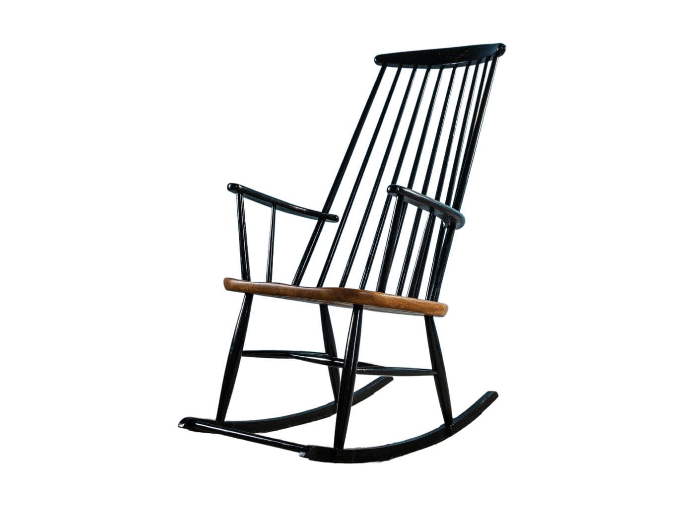 Fotel bujany, czarny jesion, Niemcy, lata 50.