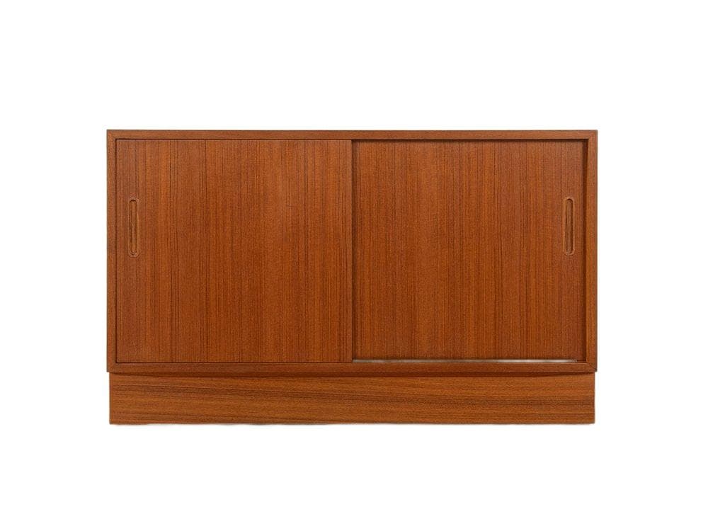 Komoda, teak brązowy, proj. P. Hundevad, Dania, lata 60.