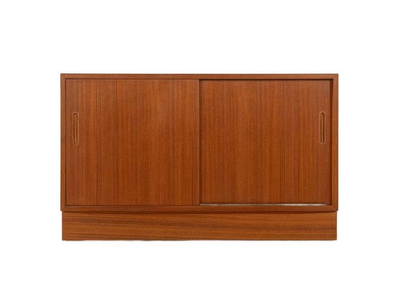 Komoda, teak brązowy, proj. P. Hundevad, Dania, lata 60.