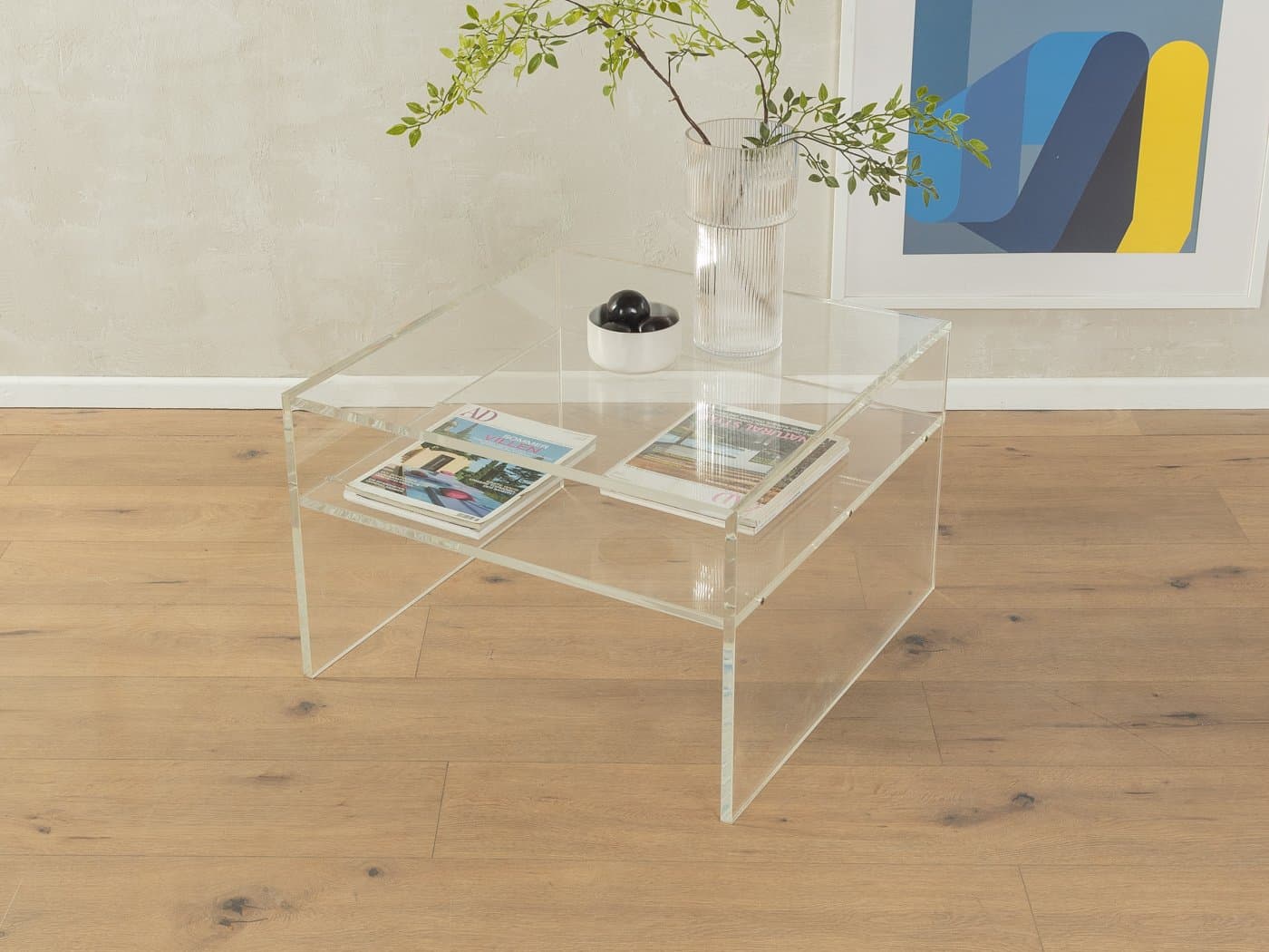 Stolik kawowy, przezroczysty, akryl, Niemcy, lata 60. - 286997