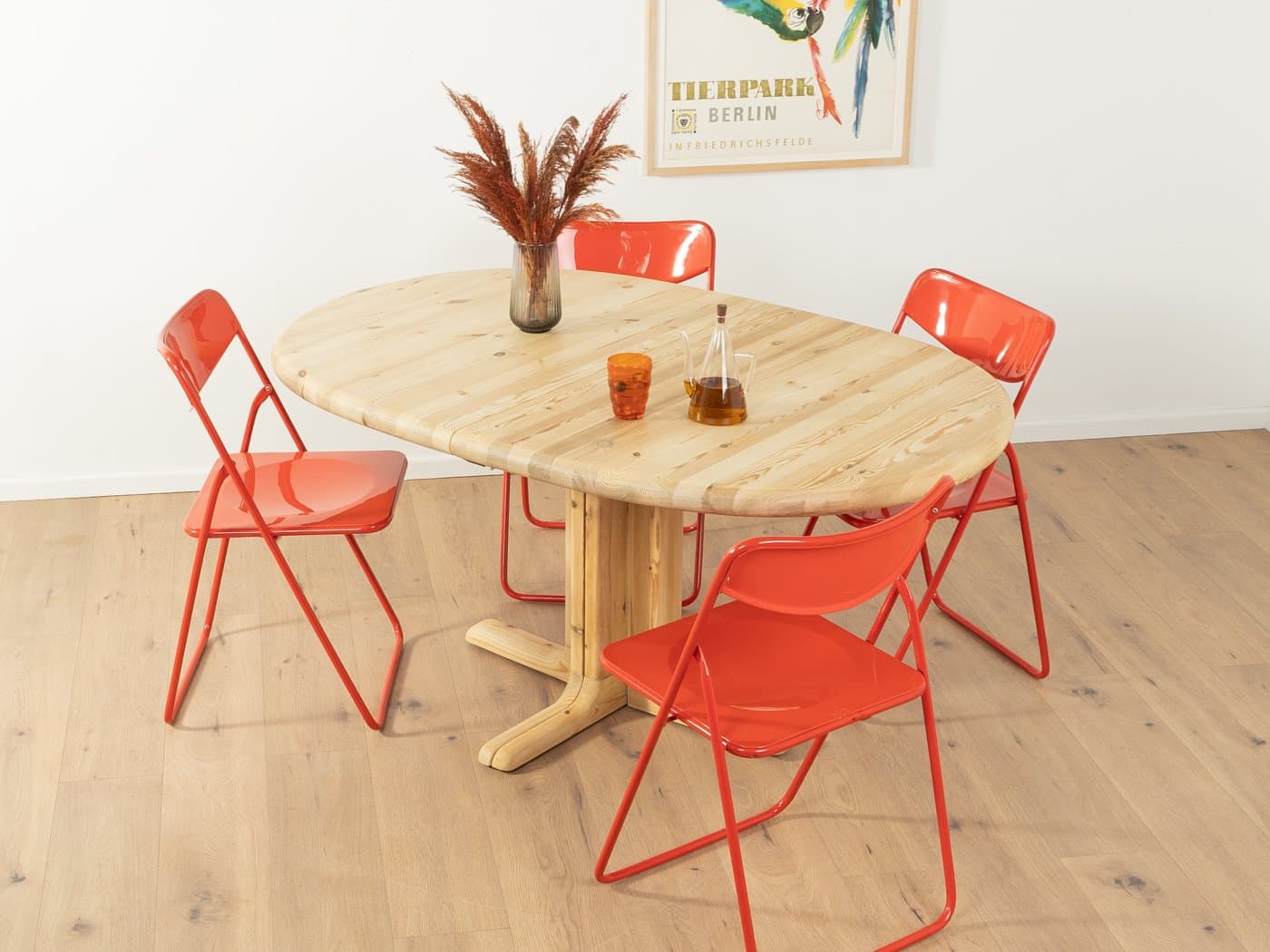 Stół jadalniany rozkładany, sosna beżowa, Dania, lata 80. - 286961