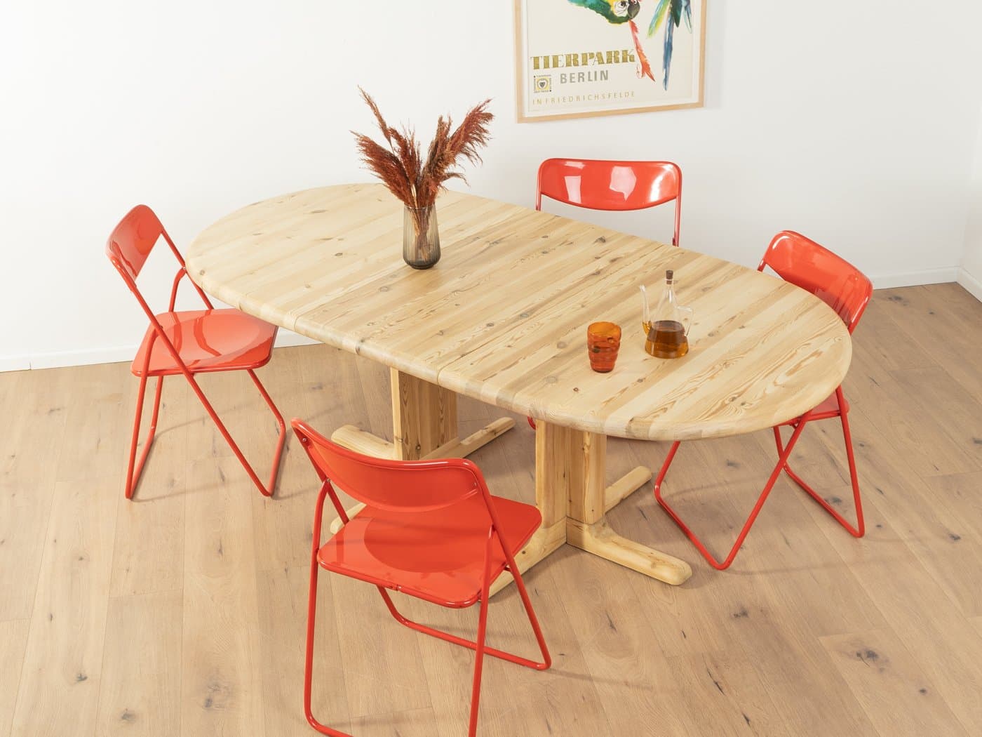 Stół jadalniany rozkładany, sosna beżowa, Dania, lata 80. - 286960