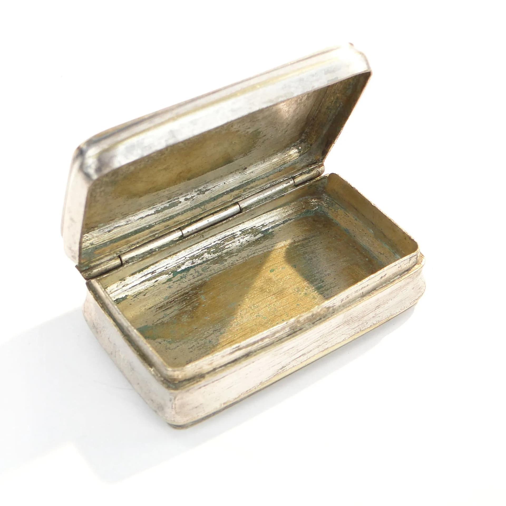 Tabakiera giloszowana, srebro, mosiądz, Austria, XIX wiek - 20938