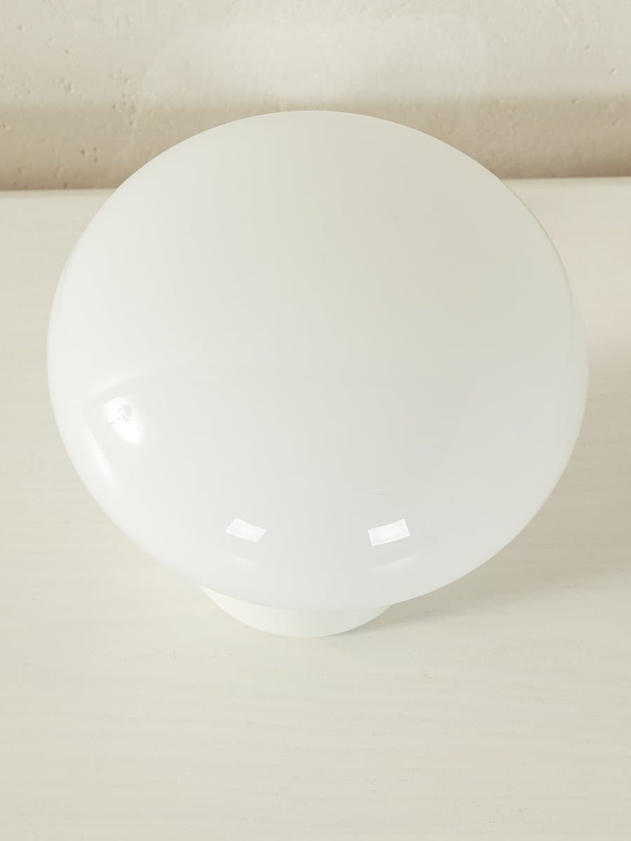 Lampa stołowa Bulb, szkło matowe białe, metal biały, proj. E. Tronconi, Włochy, lata 70. - 286934