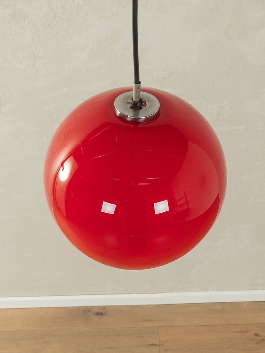 Lampa sufitowa okrągła, czerwona, szkło, Niemcy, lata 70. - 286900